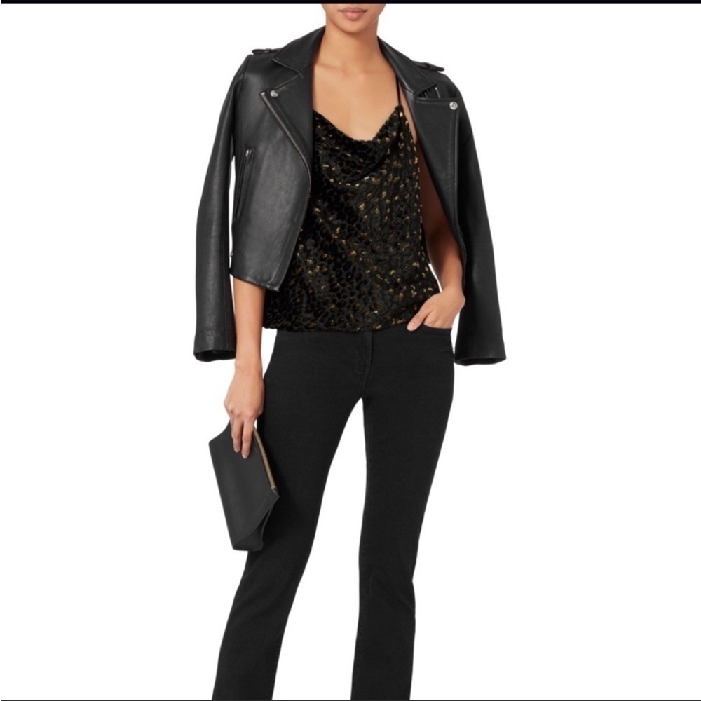 Intermix Gillian Velvet Devore Leopard Print Blac… - image 14
